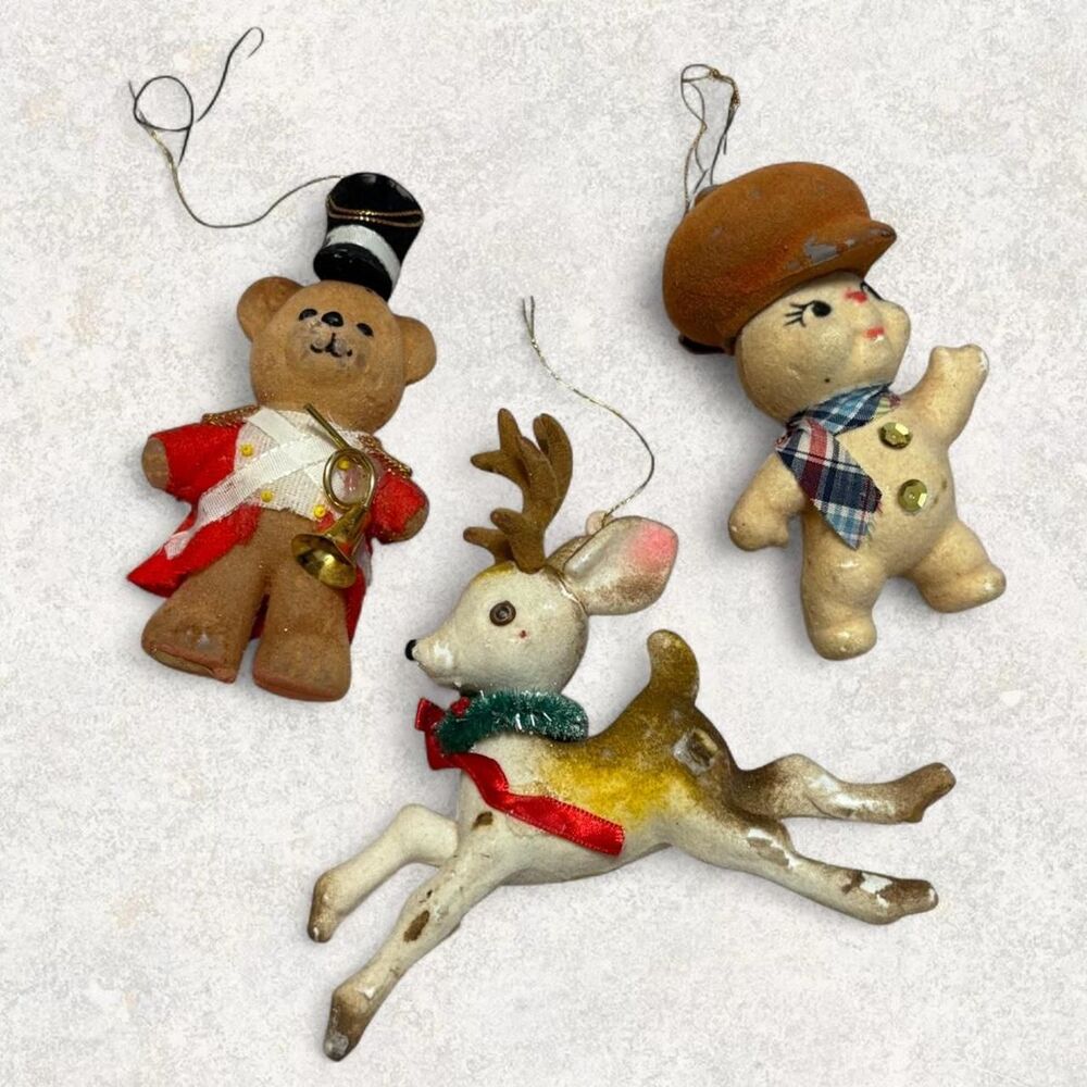 Vintage Bundle Retro MCM Christmas Ornaments
